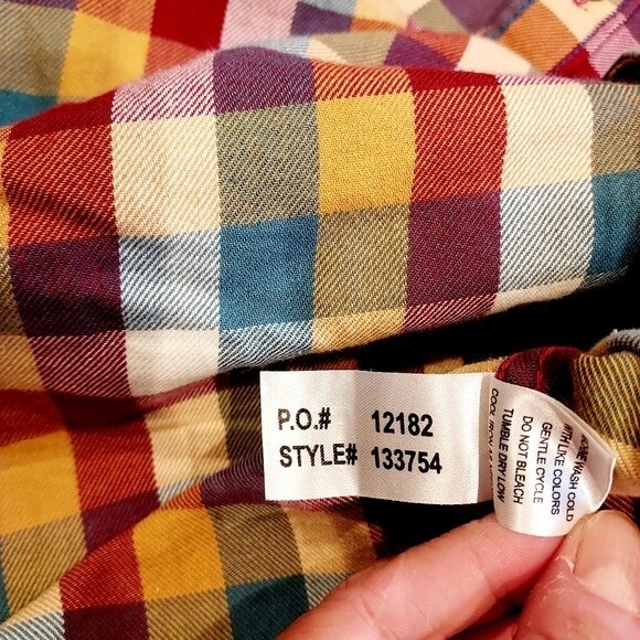 Carbon2Cobalt Long-Sleeve Elated Buffalo Check Plaid 100% Cotton Shirt size M - Picture 6 of 9